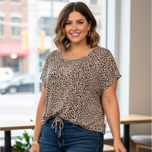 Plus Size Cheetah Print Top Size 2X NWT